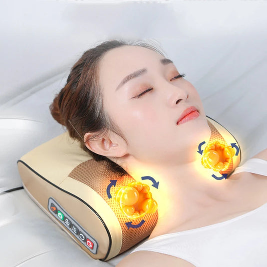 Electric Back & Neck Massager Pillow with Dual 8D Kneading & Infrared Heat
