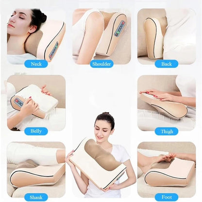 Electric Back & Neck Massager Pillow with Dual 8D Kneading & Infrared Heat