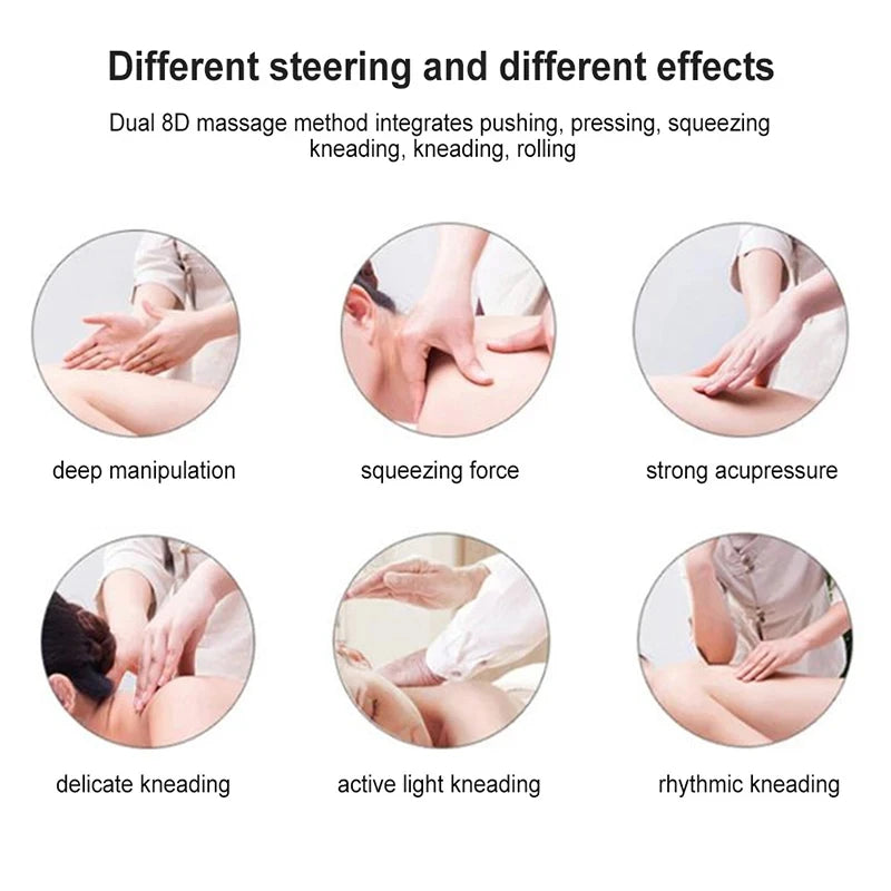 Electric Back & Neck Massager Pillow with Dual 8D Kneading & Infrared Heat